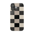 Neutral Checker slim phone case design with modern lightweight protection - Desk and Device