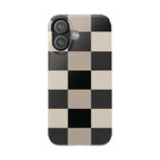 Neutral Checker slim phone case design with modern lightweight protection - Desk and Device