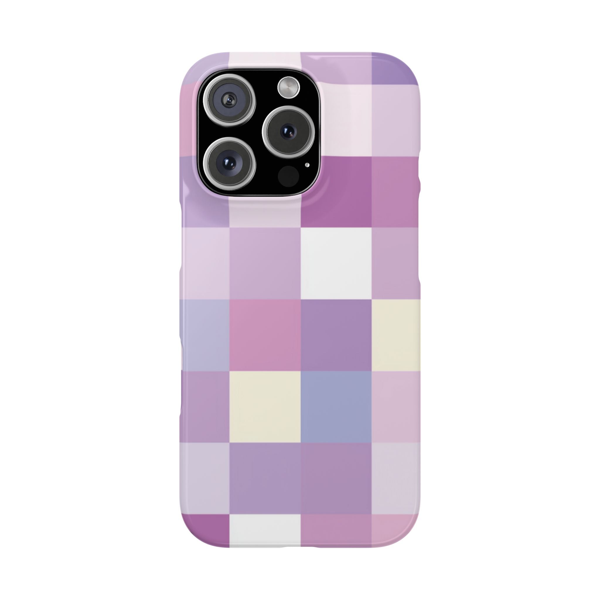 Pastel Checker slim phone case design with modern lightweight protection - Desk and Device