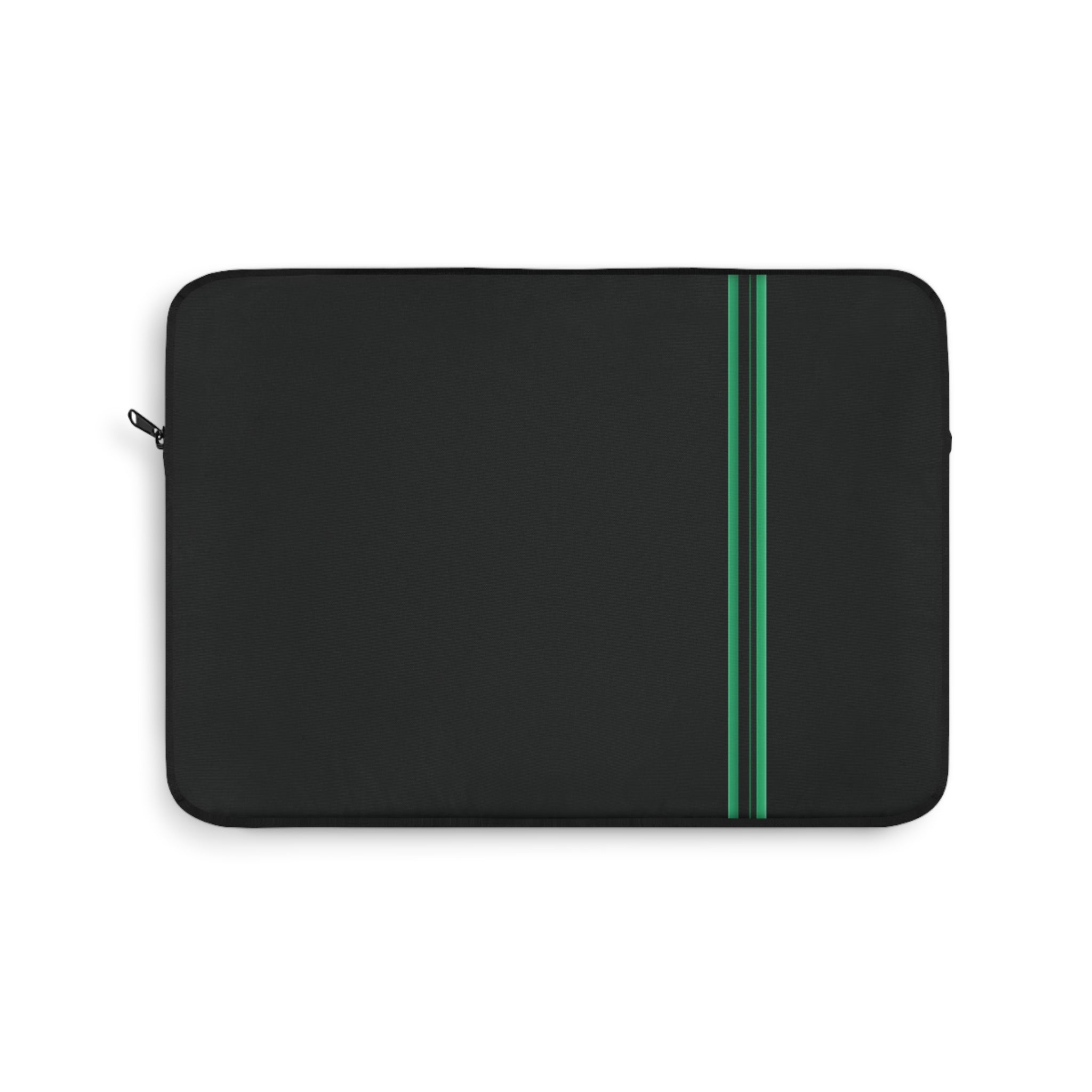 Green Stripe padded laptop sleeve with modern tech styling - Desk and Device