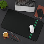 Green Stripe Neoprene desk mat with clean, modern design - Desk and Device