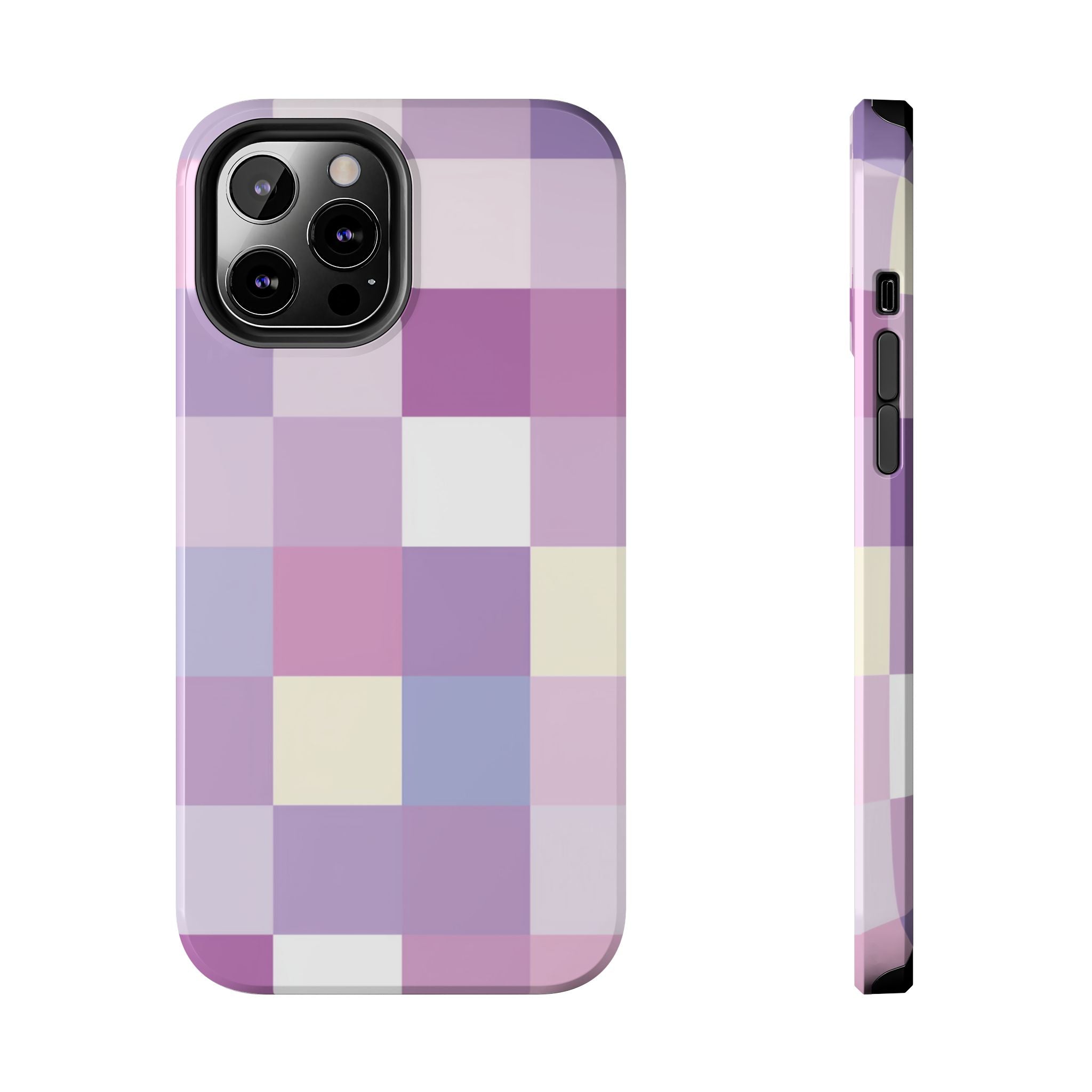 Pastel Checker tough phone case design with modern dual layer protection - Desk and Device