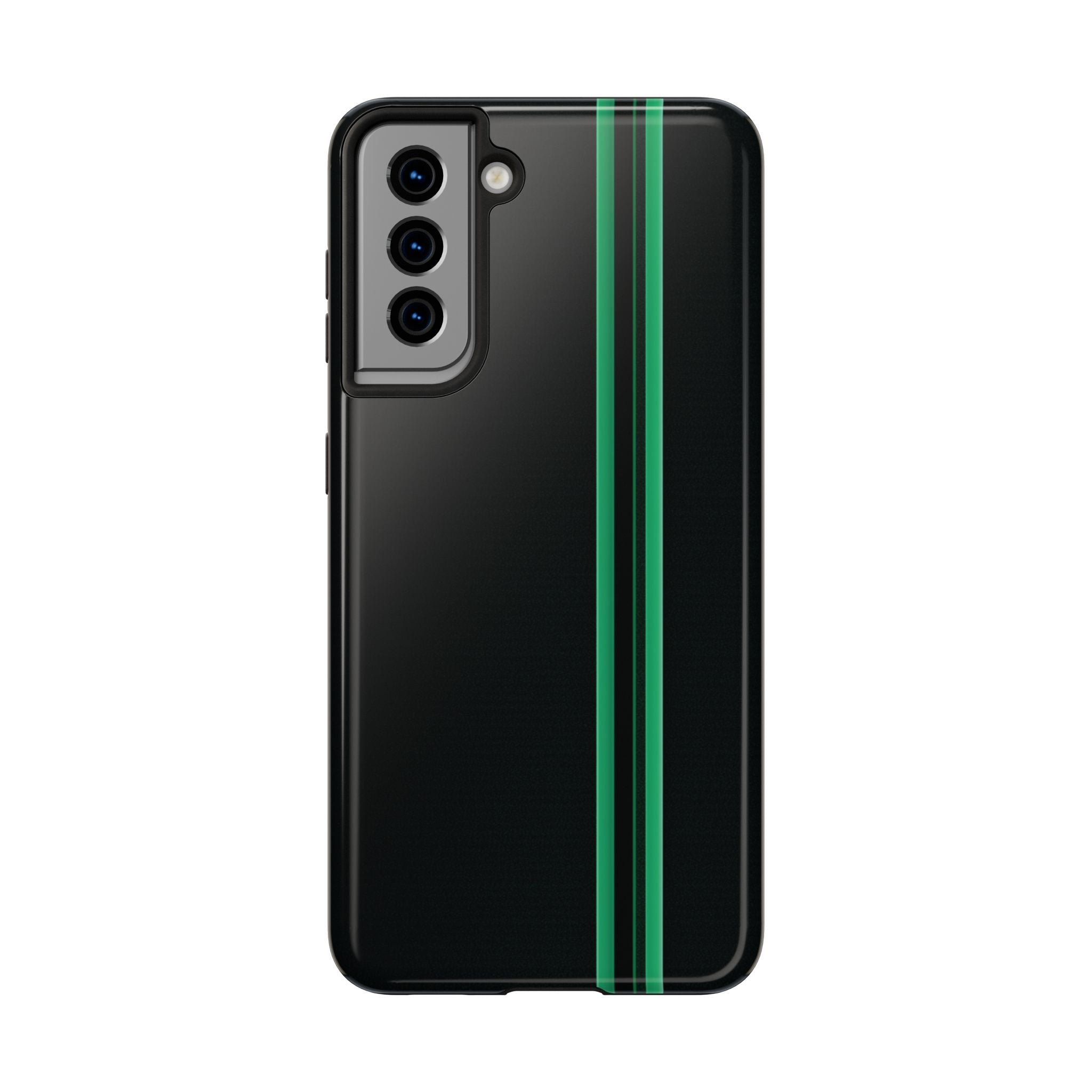 Green Stripe tough phone case design with modern dual layer protection - Desk and Device