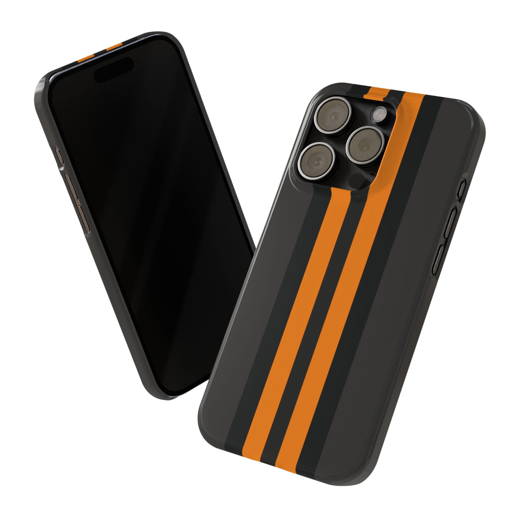 Orange Stripe slim phone case design with modern lightweight protection - Desk and Device