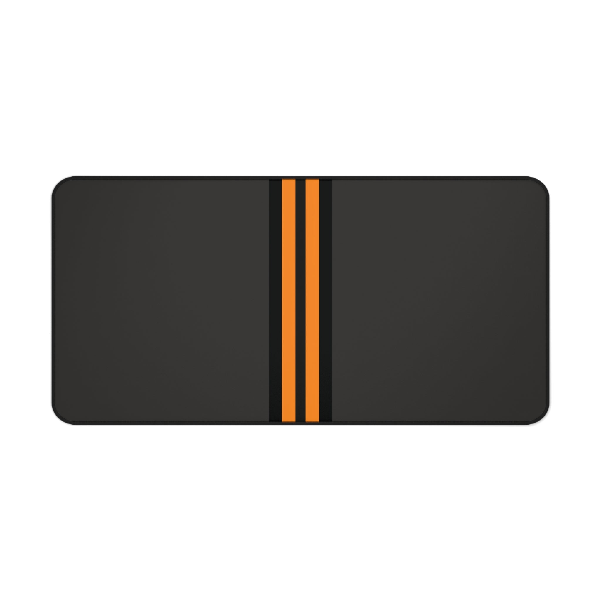Orange Stripe Neoprene desk mat with clean, modern design - Desk and Device