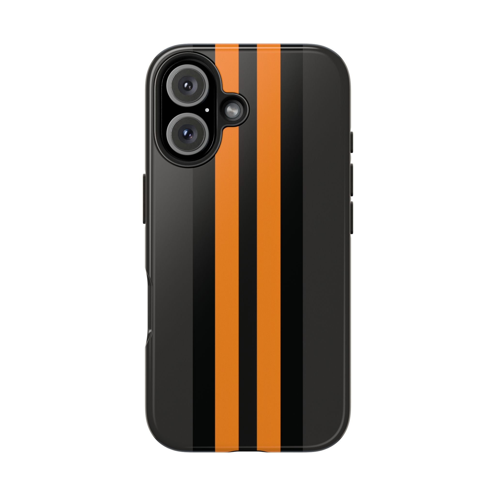 Orange Stripe tough phone case design with modern dual layer protection - Desk and Device