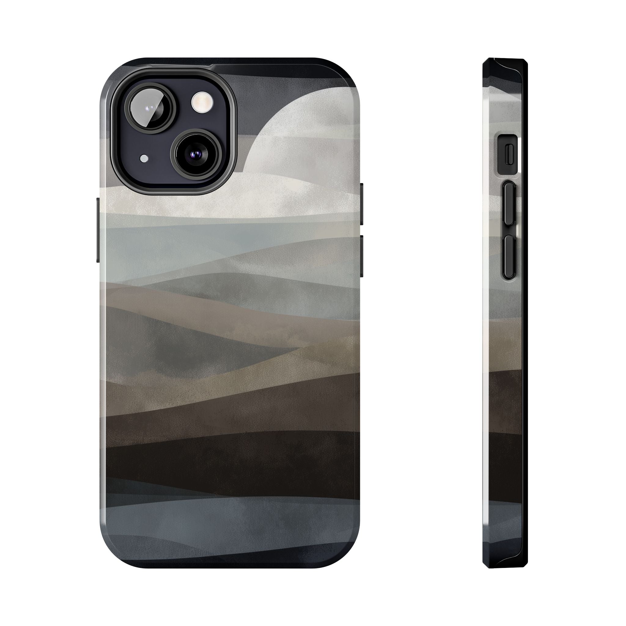 Moonlit Tides tough phone case design with modern dual layer protection - Desk and Device