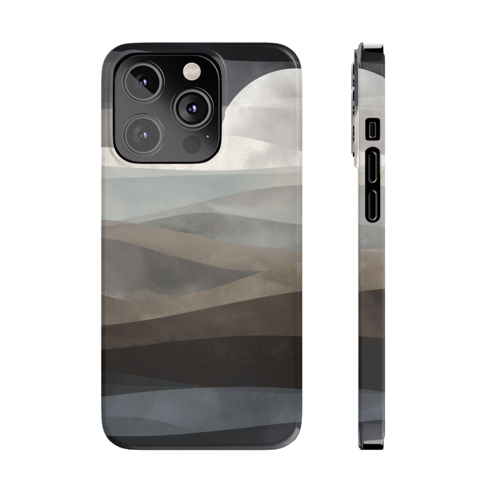 Moonlit Tides slim phone case design with modern lightweight protection - Desk and Device