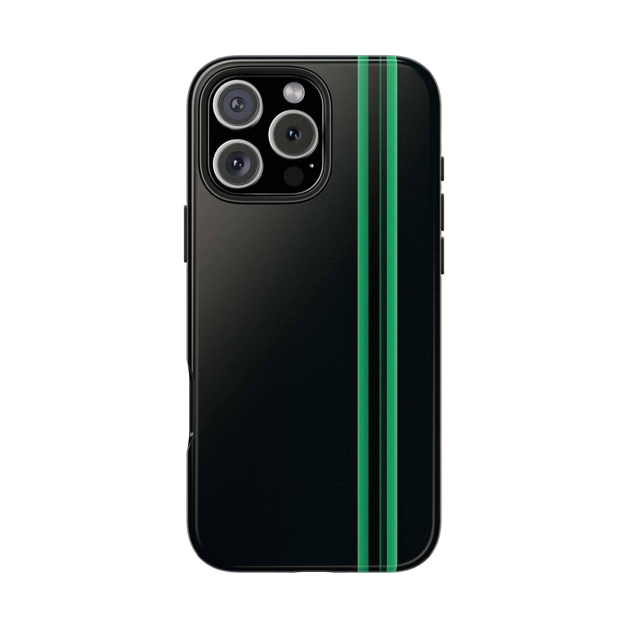 Green Stripe tough phone case design with modern dual layer protection - Desk and Device