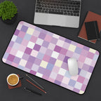 Pastel Checker Neoprene desk mat with clean, modern design - Desk and Device
