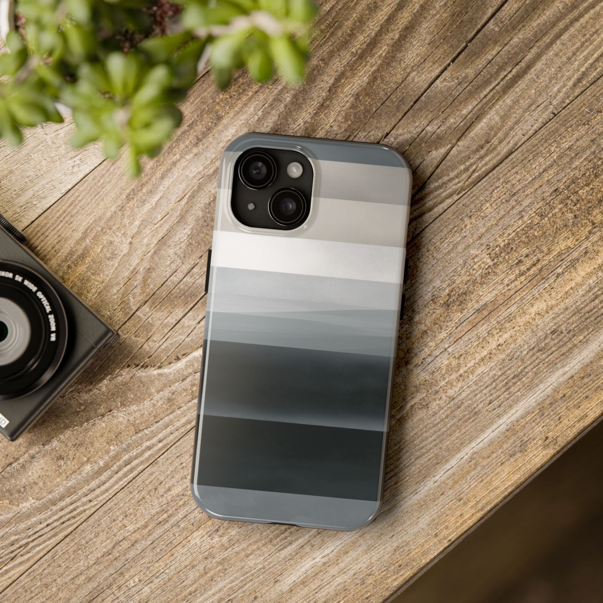 Muted Horizon tough phone case design with modern dual layer protection - Desk and Device