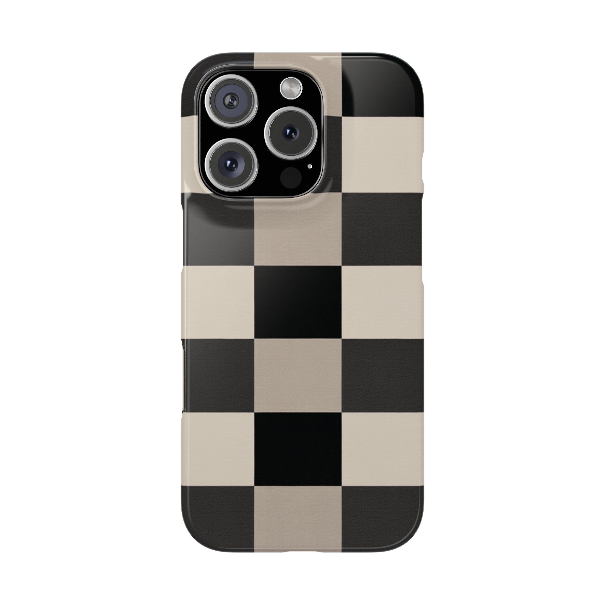 Neutral Checker slim phone case design with modern lightweight protection - Desk and Device