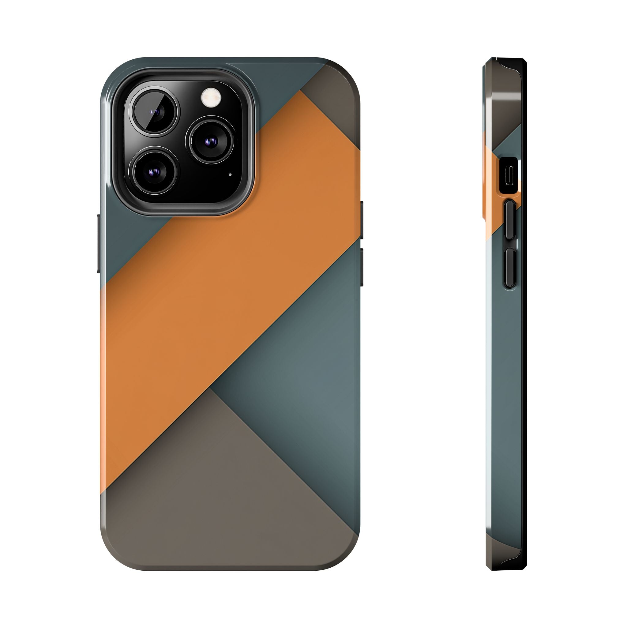 Steel Accent tough phone case design with modern dual layer protection - Desk and Device