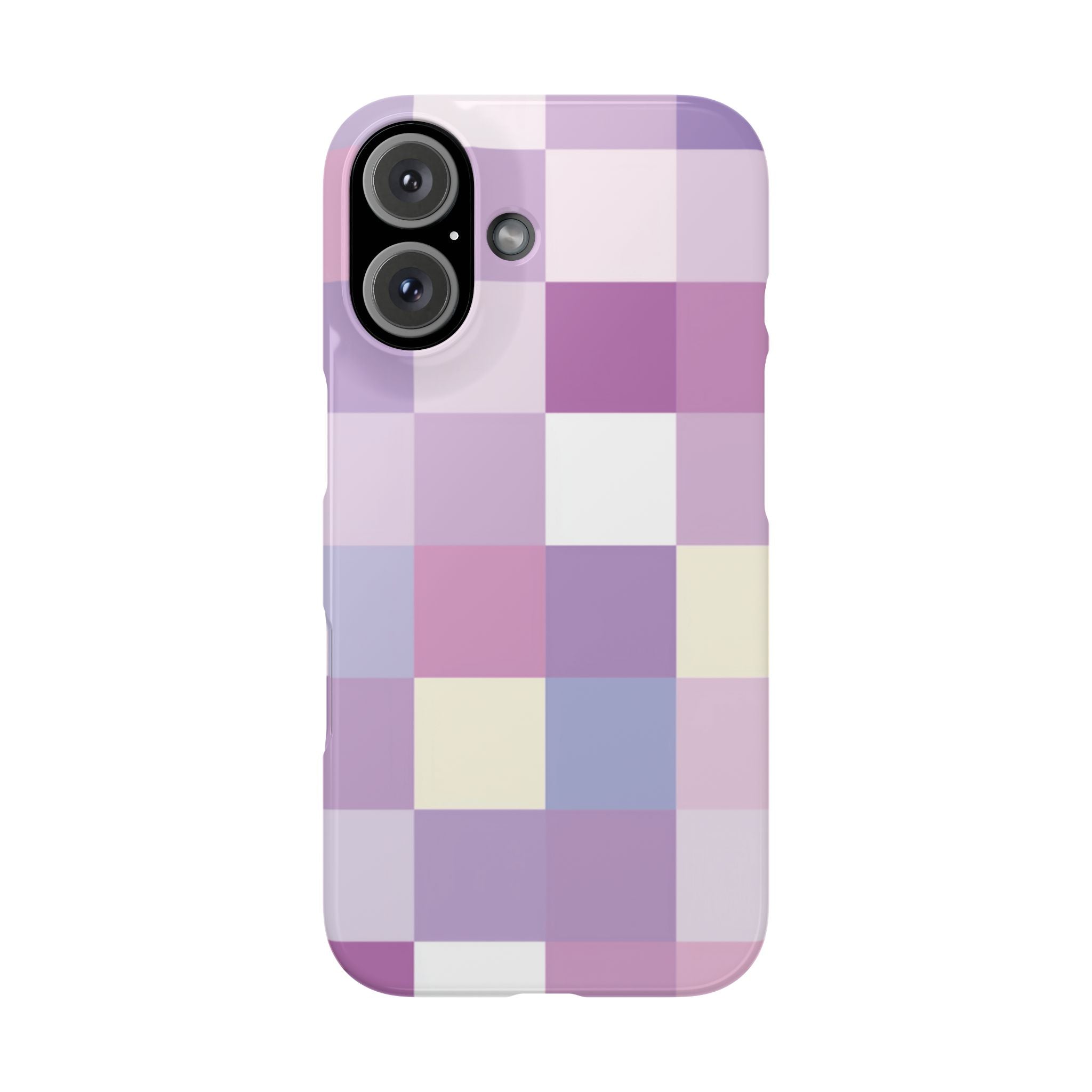 Pastel Checker slim phone case design with modern lightweight protection - Desk and Device