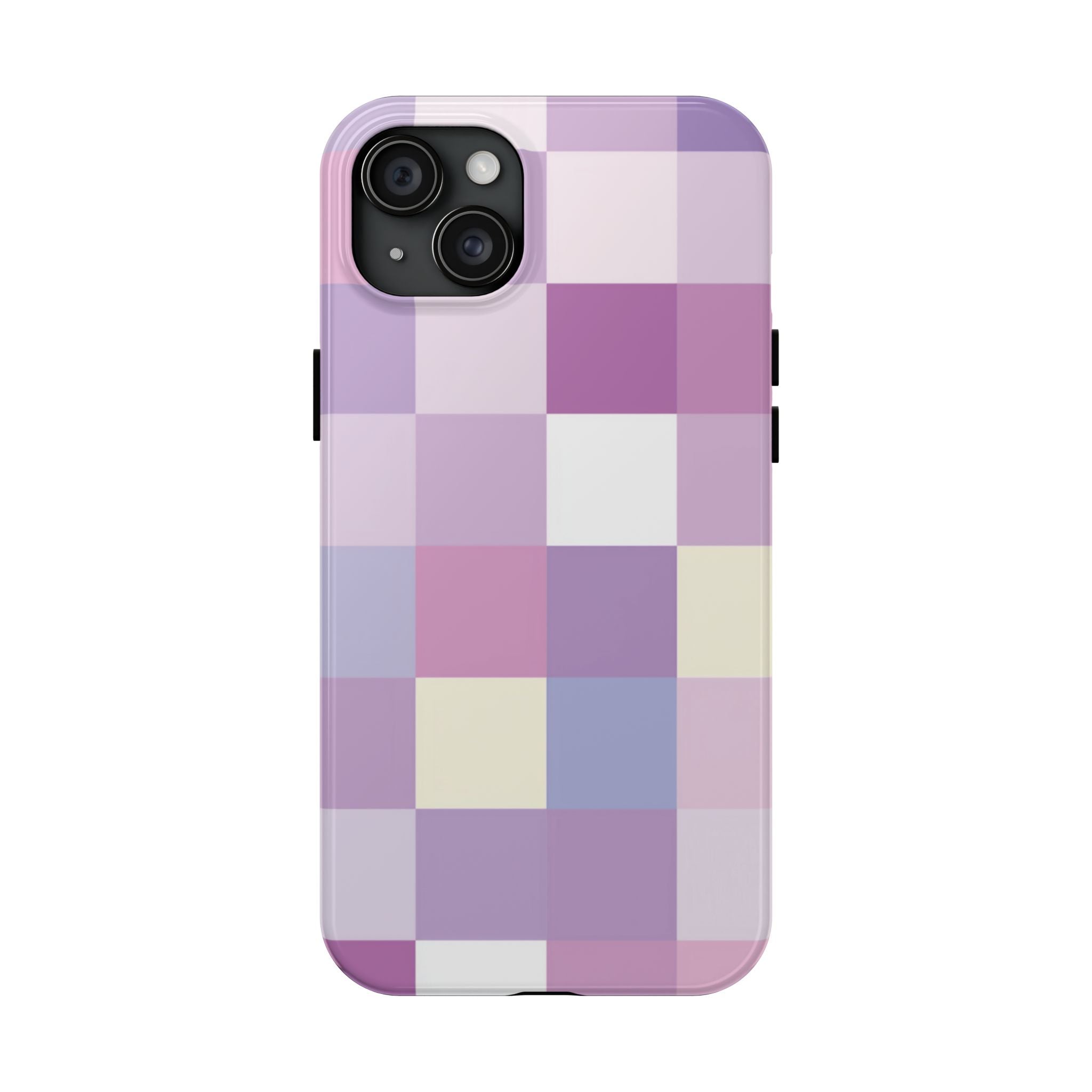 Pastel Checker tough phone case design with modern dual layer protection - Desk and Device