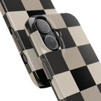 Neutral Checker slim phone case design with modern lightweight protection - Desk and Device