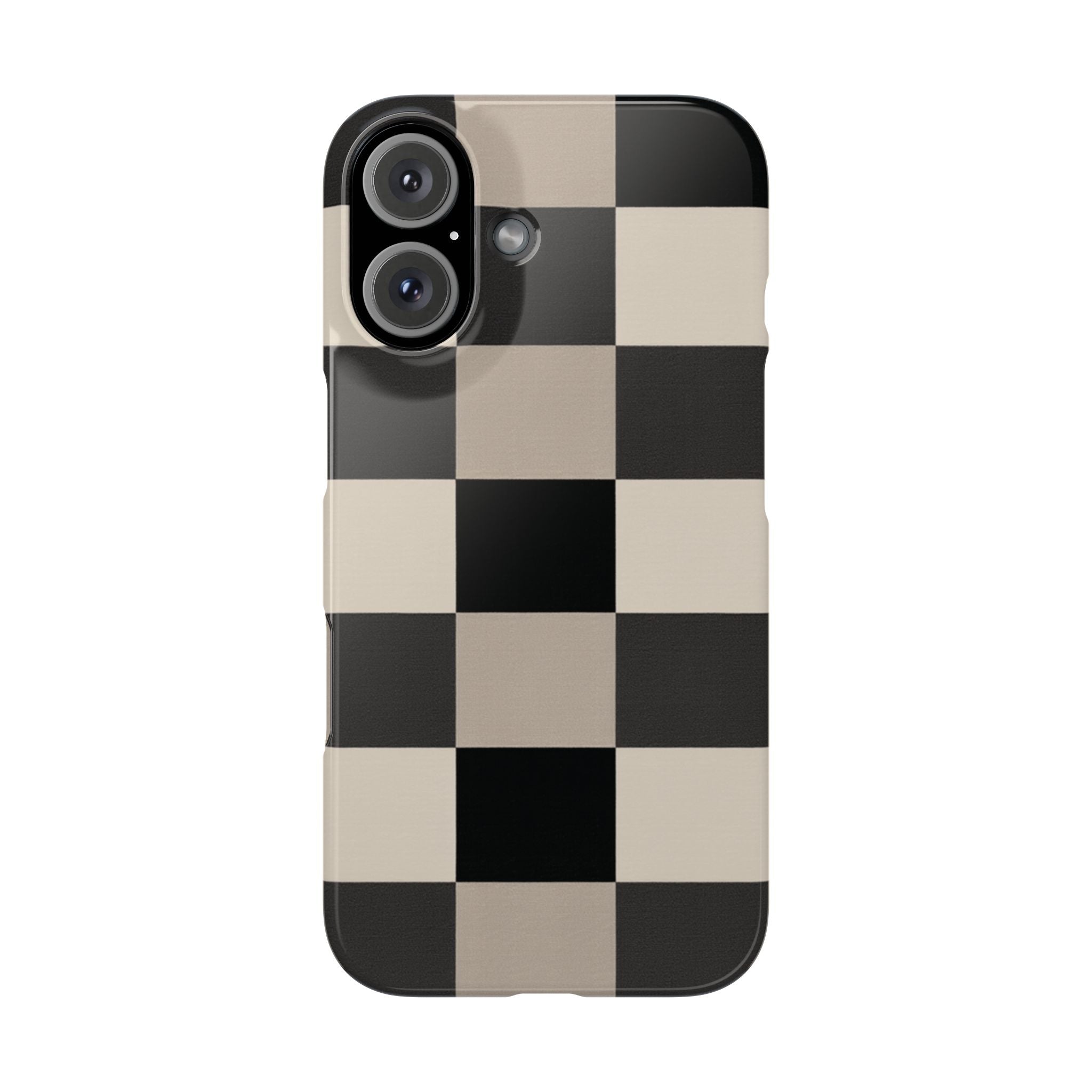 Neutral Checker slim phone case design with modern lightweight protection - Desk and Device