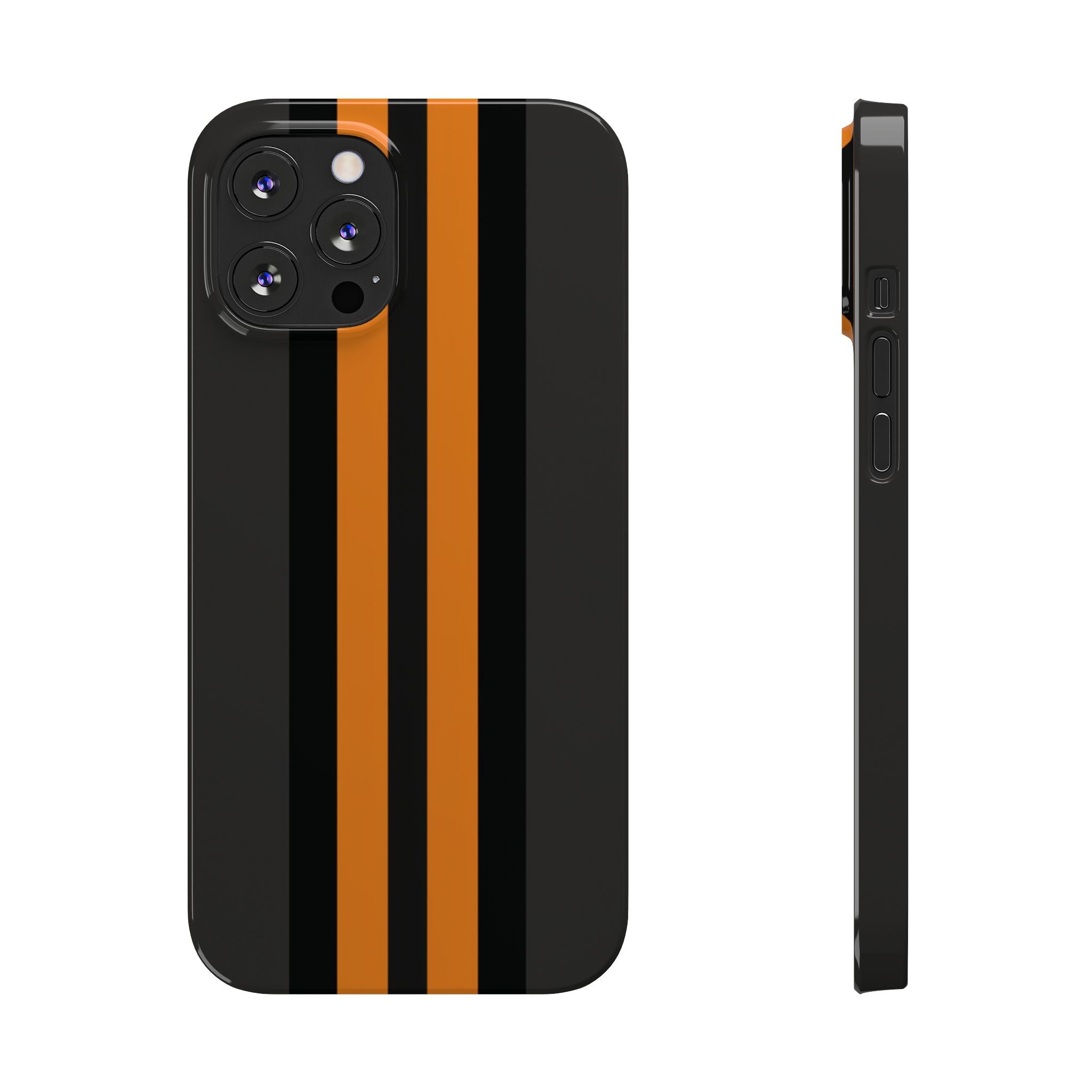 Orange Stripe slim phone case design with modern lightweight protection - Desk and Device