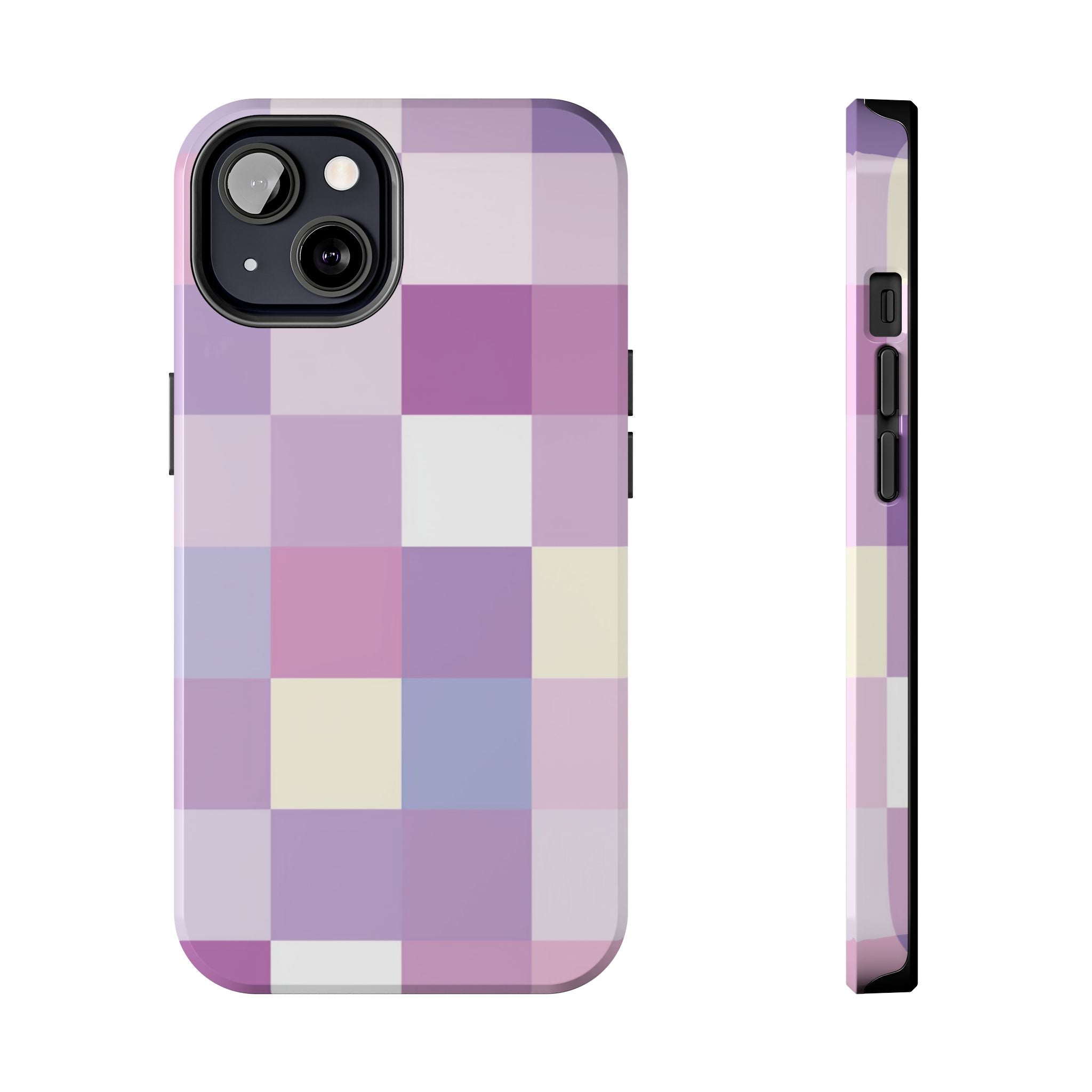 Pastel Checker tough phone case design with modern dual layer protection - Desk and Device