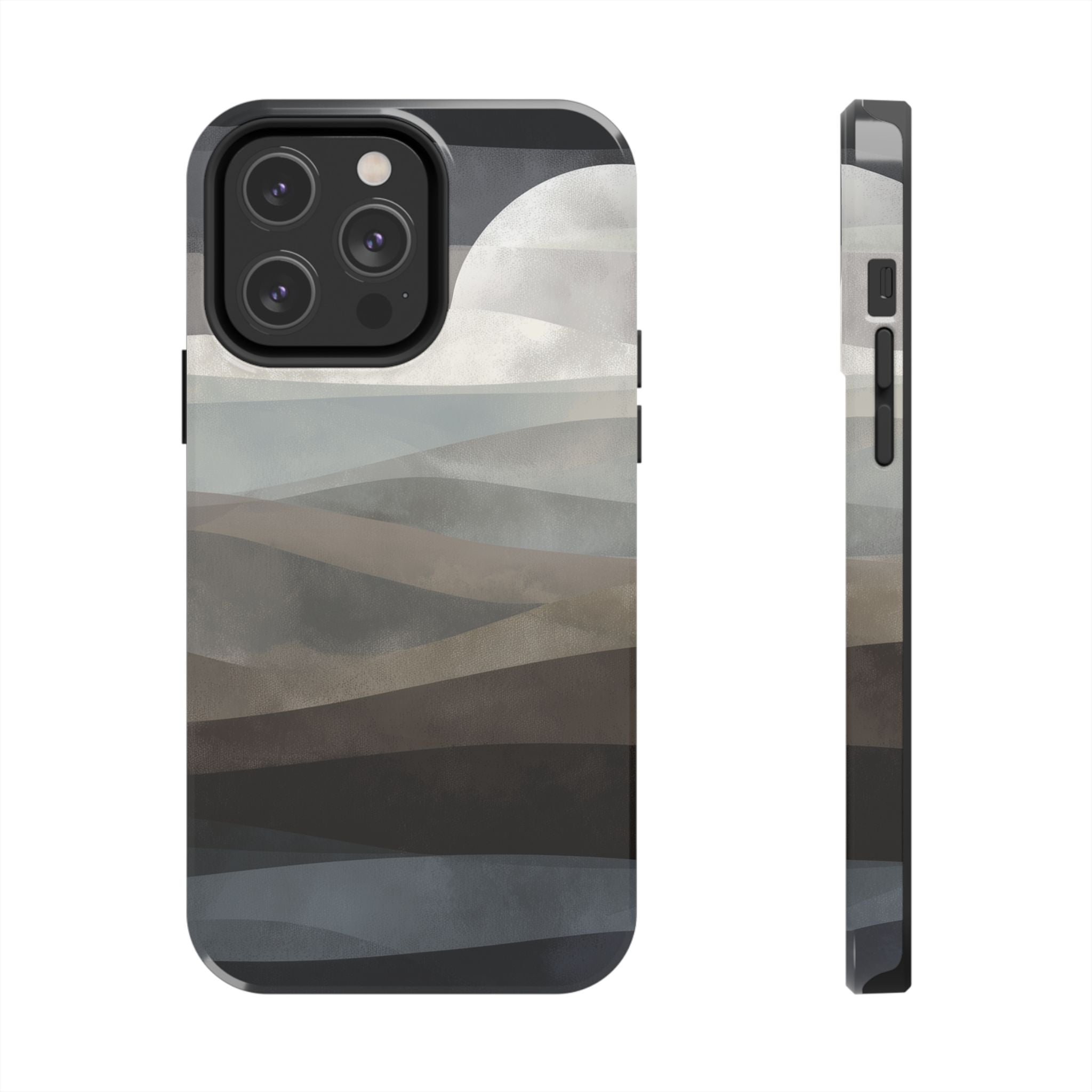 Moonlit Tides tough phone case design with modern dual layer protection - Desk and Device