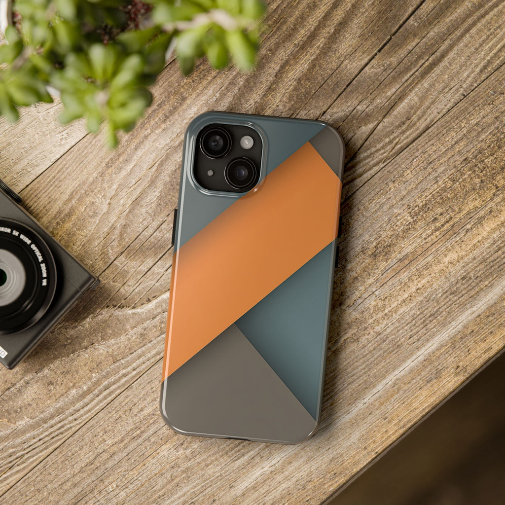 Steel Accent tough phone case design with modern dual layer protection - Desk and Device