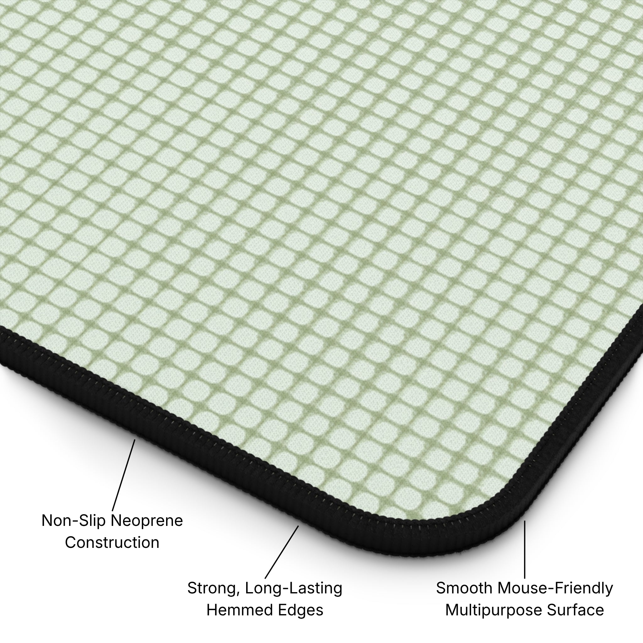 Custom Image Personalized Neoprene Desk Mat Product Diagram - Product Page - Desk and Device