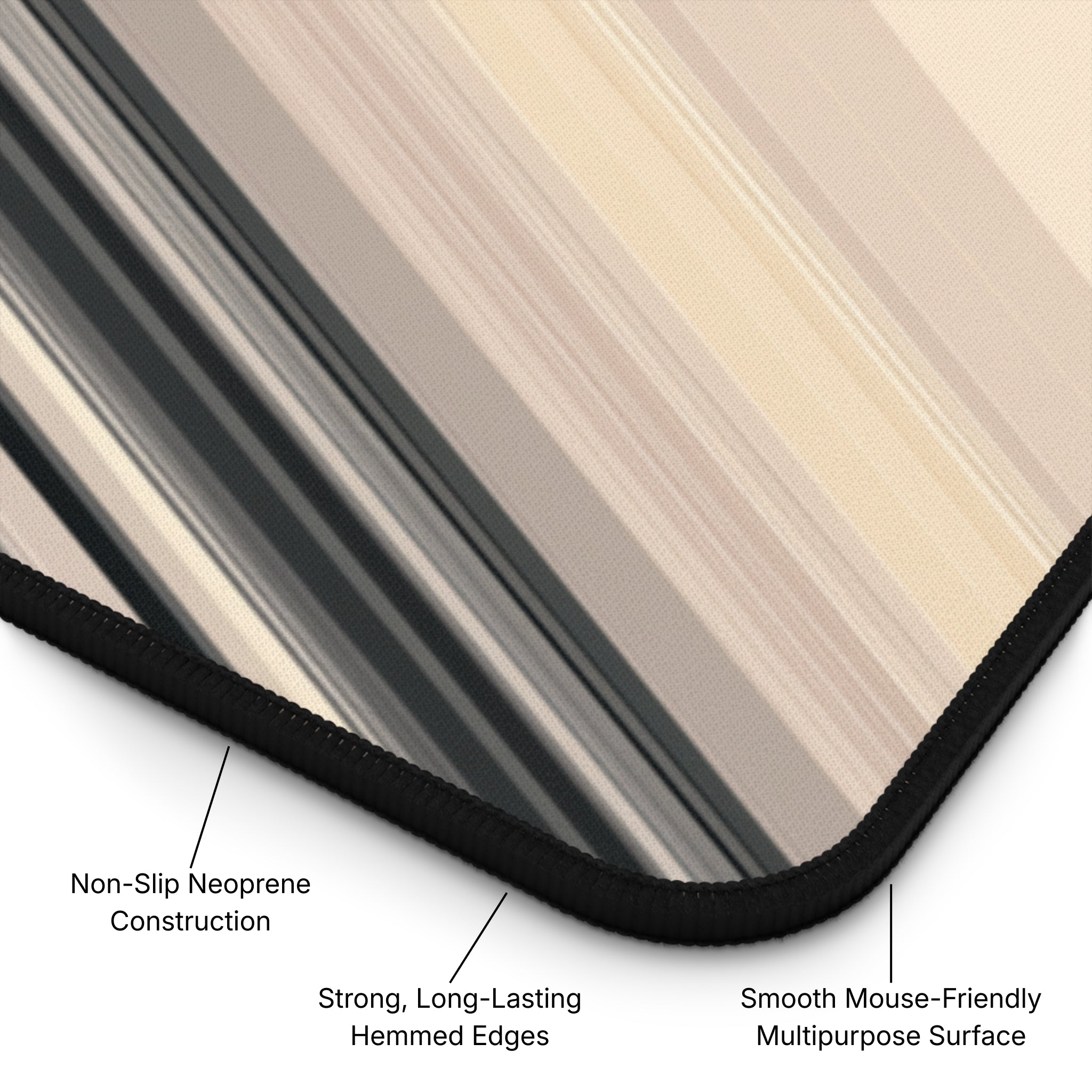 Diagonal Bands Neoprene Desk Mat Diagram - Product Page - Desk and Device